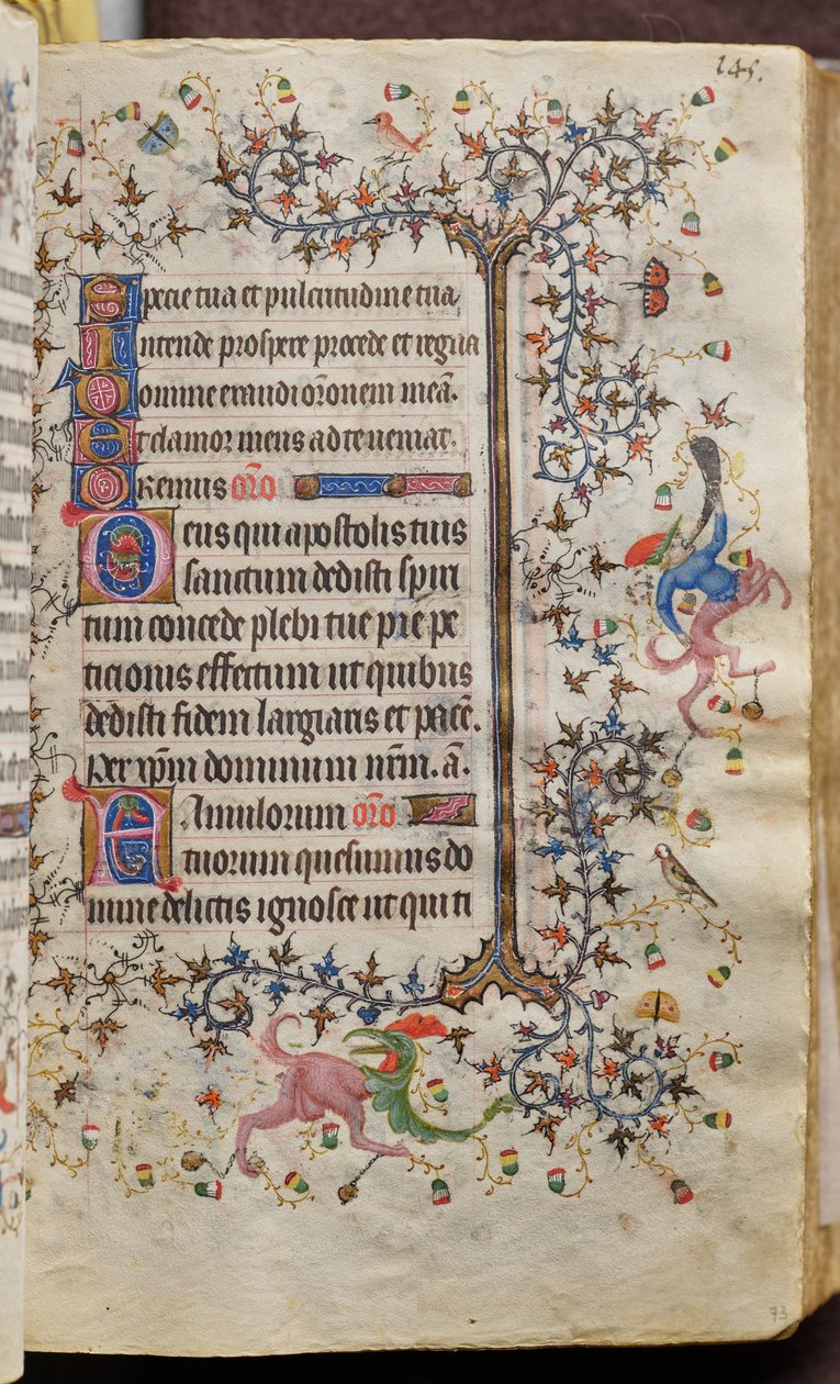 Ore di Carlo il Nobile, re di Navarra (1361-1425): fol. 73r, Testo da Master of the Brussels Initials and Associates