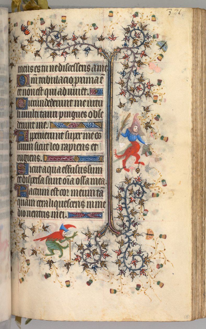 Ore di Carlo il Nobile, Re di Navarra 1361-1425: fol. 181r, Testo, c. 1405 da Master of the Brussels Initials and Associates