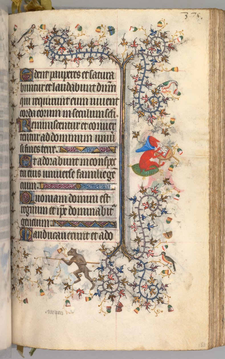 Ore di Carlo il Nobile, Re di Navarra 1361-1425: fol. 183r, Testo, c. 1405 da Master of the Brussels Initials and Associates