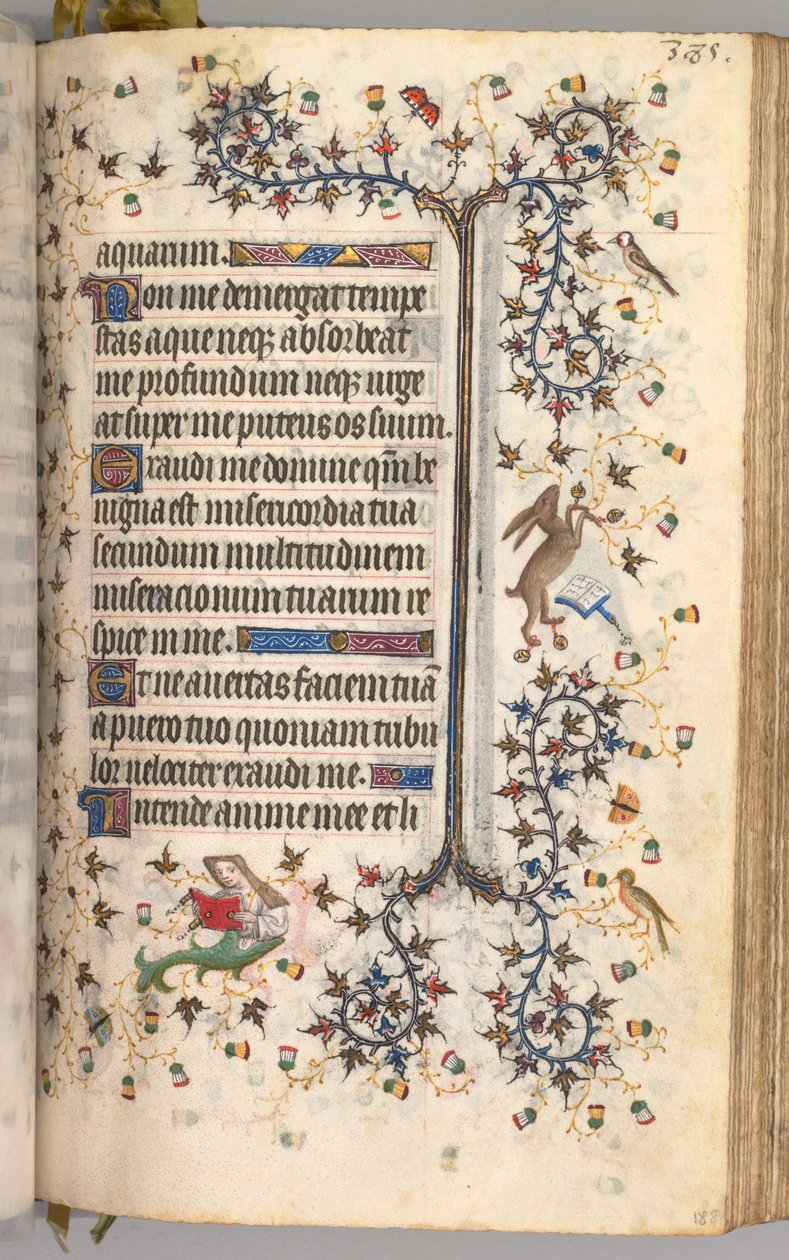 Ore di Carlo il Nobile, Re di Navarra 1361-1425: fol. 188r, Testo, c. 1405 da Master of the Brussels Initials and Associates