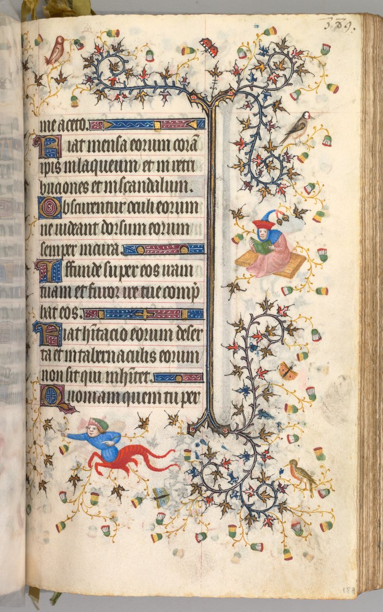 Ore di Carlo il Nobile, Re di Navarra 1361-1425: fol. 189r, Testo, c. 1405 da Master of the Brussels Initials and Associates