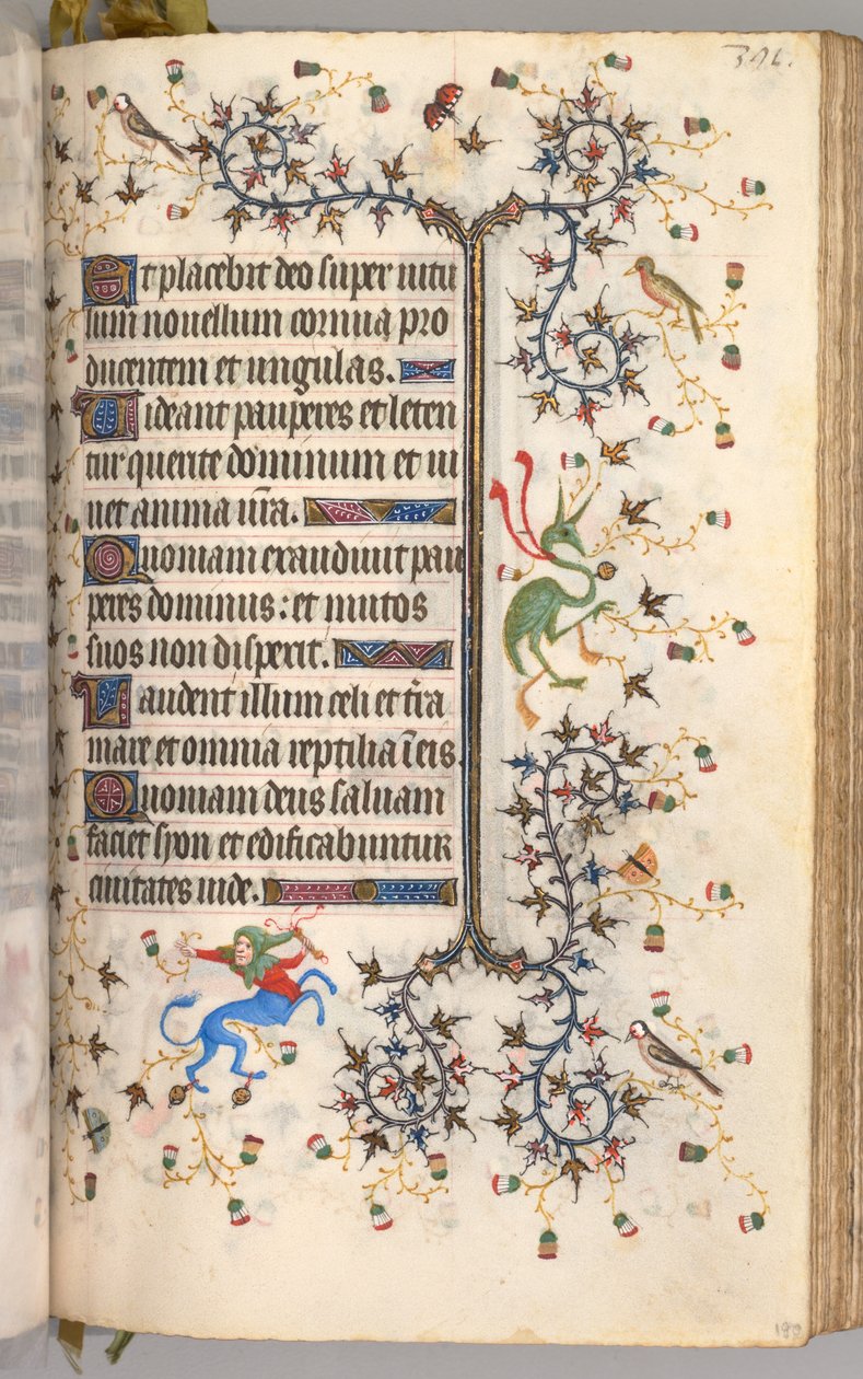 Ore di Carlo il Nobile, Re di Navarra 1361-1425: fol. 190r, Testo da Master of the Brussels Initials and Associates