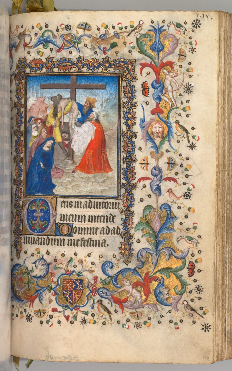 Ore di Carlo il Nobile, Re di Navarra 1361-1425: fol. 192r, Discesa dalla Croce, c. 1405 da Master of the Brussels Initials and Associates