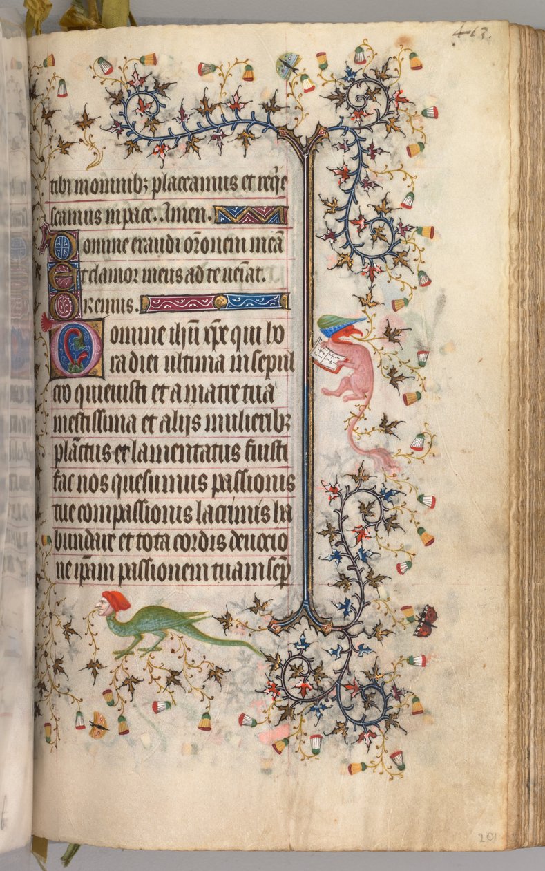 Ore di Carlo il Nobile, Re di Navarra 1361-1425: fol. 2041r, Testo, c. 1405 da Master of the Brussels Initials and Associates
