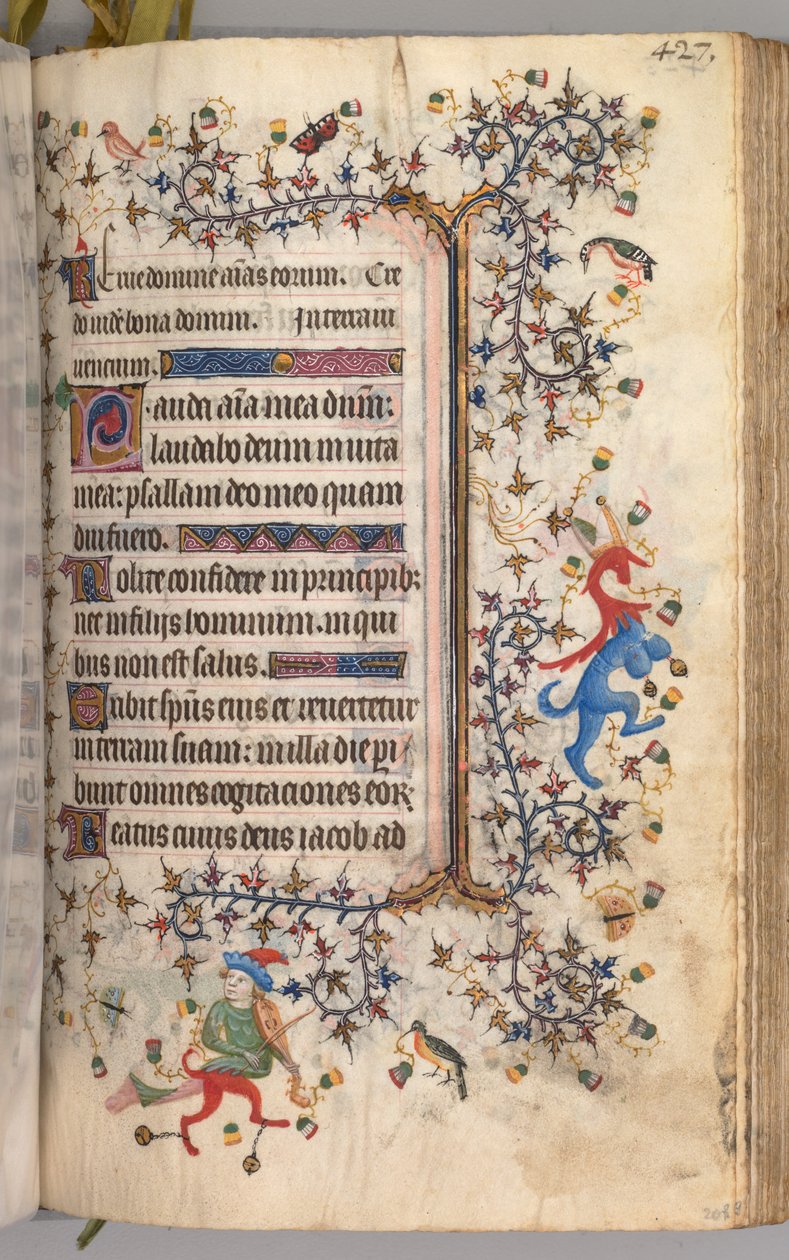Ore di Carlo il Nobile, Re di Navarra 1361-1425: fol. 208r, Testo, c. 1405 da Master of the Brussels Initials and Associates