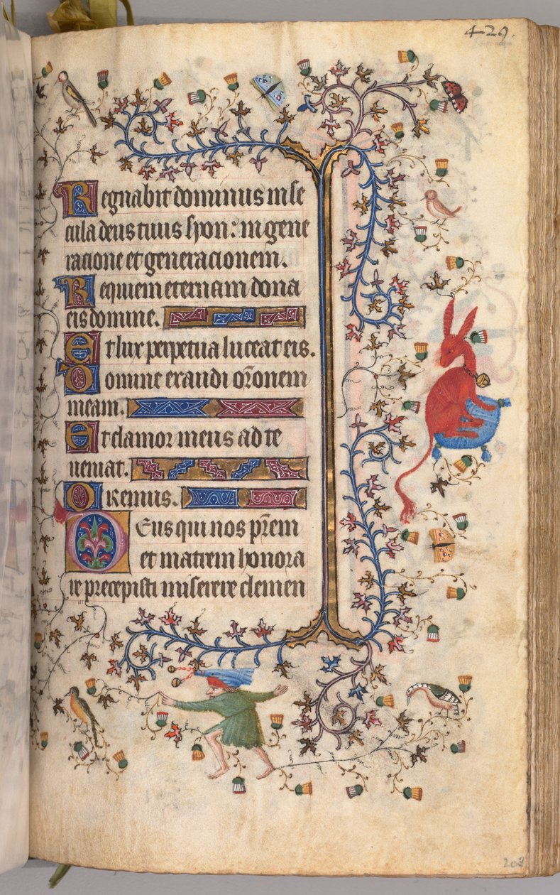 Ore di Carlo il Nobile, Re di Navarra 1361-1425: fol. 209r, Testo, c. 1405 da Master of the Brussels Initials and Associates