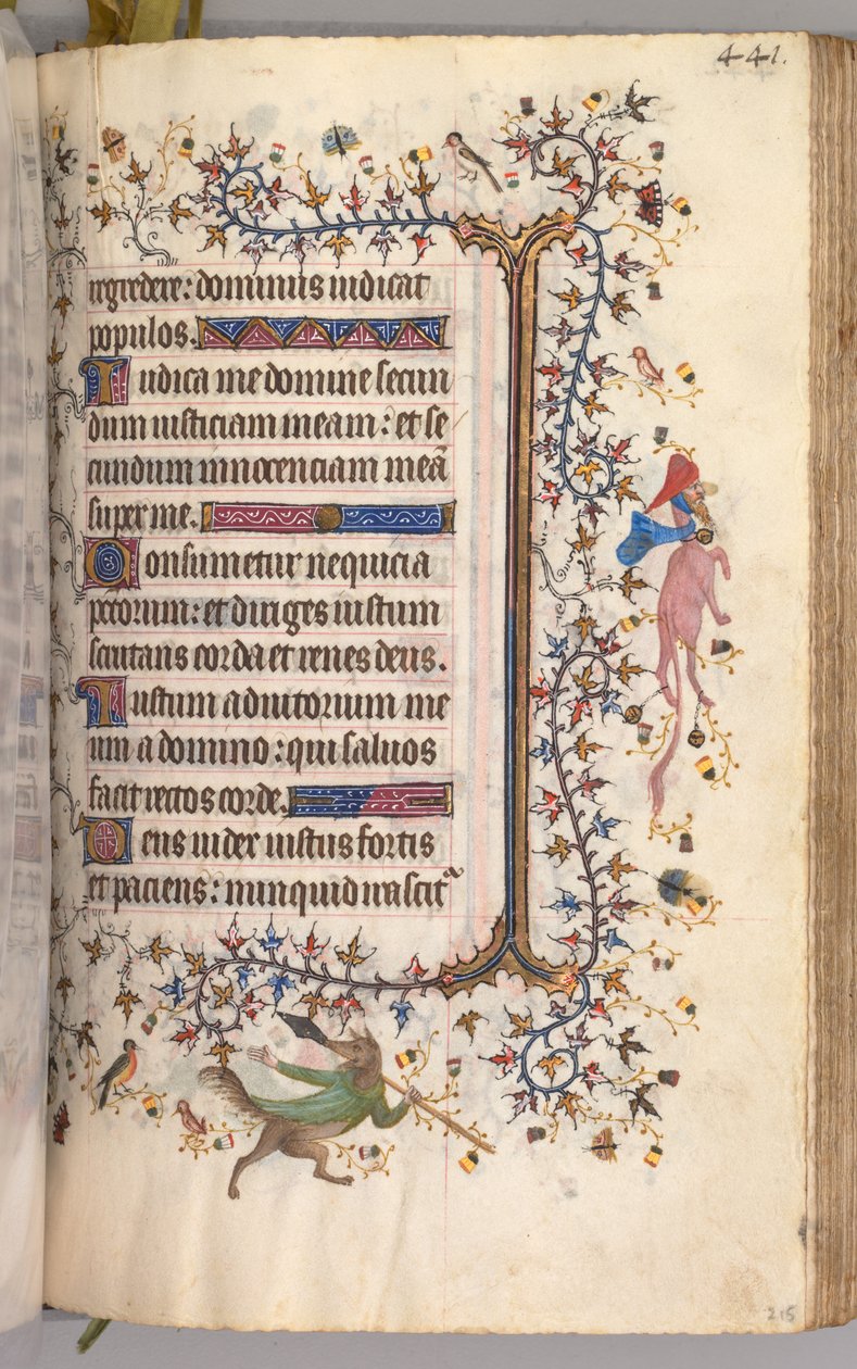 Ore di Carlo il Nobile, Re di Navarra 1361-1425: fol. 215r, Testo, c. 1405 da Master of the Brussels Initials and Associates