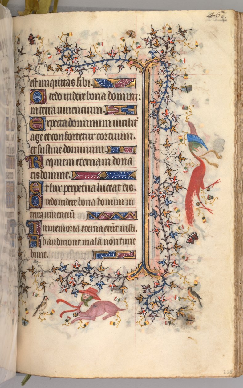 Ore di Carlo il Nobile, Re di Navarra 1361-1425: fol. 225r, Testo, c. 1405 da Master of the Brussels Initials and Associates