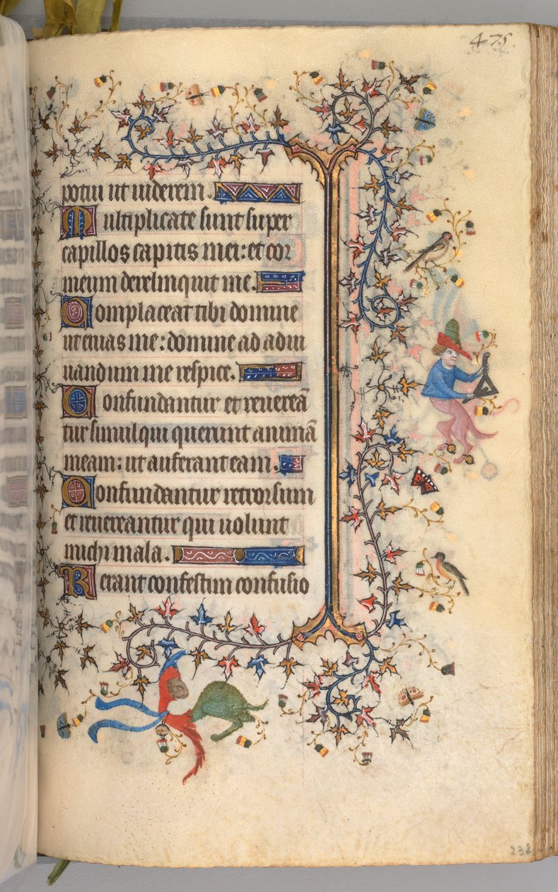 Ore di Carlo il Nobile, Re di Navarra 1361-1425: fol. 232r, Testo, c. 1405 da Master of the Brussels Initials and Associates