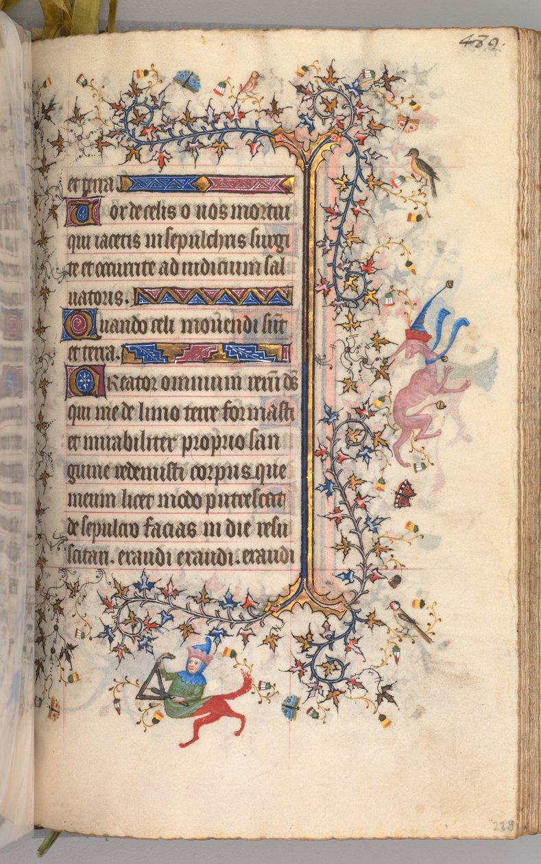Ore di Carlo il Nobile, Re di Navarra 1361-1425: fol. 239r, Testo da Master of the Brussels Initials and Associates