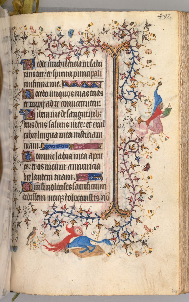 Ore di Carlo il Nobile, re di Navarra 1361-1425: fol. 241r, Testo, c. 1405 da Master of the Brussels Initials and Associates
