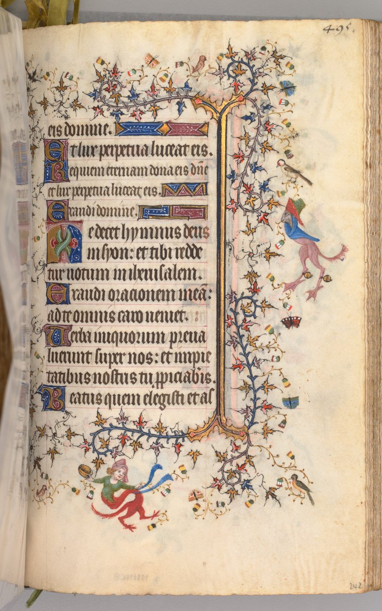 Ore di Carlo il Nobile, Re di Navarra 1361-1425: fol. 242r, Testo, c. 1405 da Master of the Brussels Initials and Associates