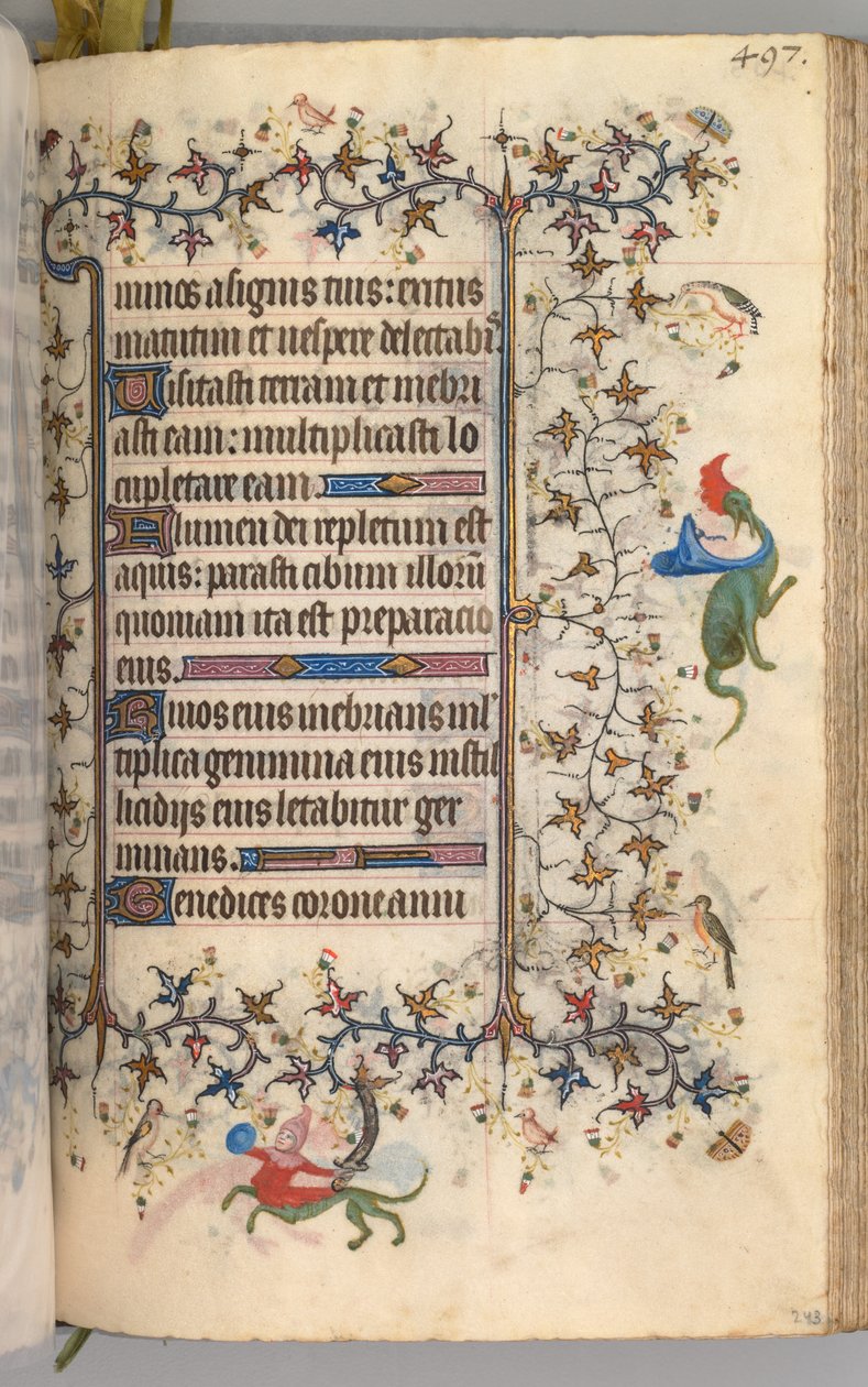 Ore di Carlo il Nobile, Re di Navarra 1361-1425: fol. 243r, Testo da Master of the Brussels Initials and Associates