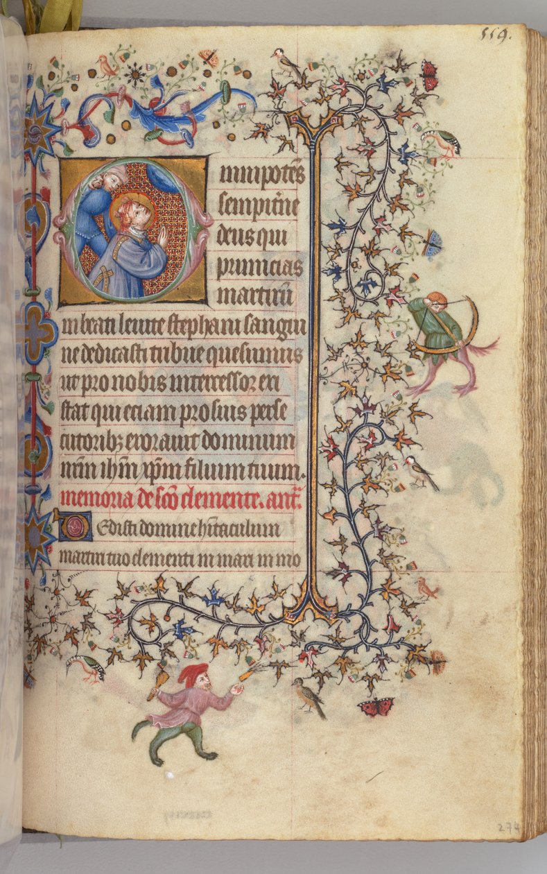 Ore di Carlo il Nobile, Re di Navarra 1361-1425, fol. 274r, San Stefano, c. 1405 da Master of the Brussels Initials and Associates