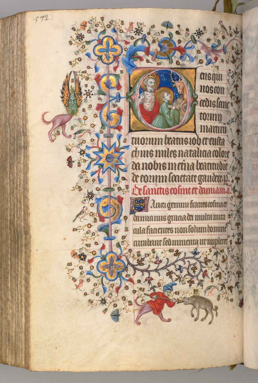 Ore di Carlo il Nobile, Re di Navarra 1361-1425, fol. 280v, SS. Giobbe e Eustachio, c. 1405 da Master of the Brussels Initials and Associates
