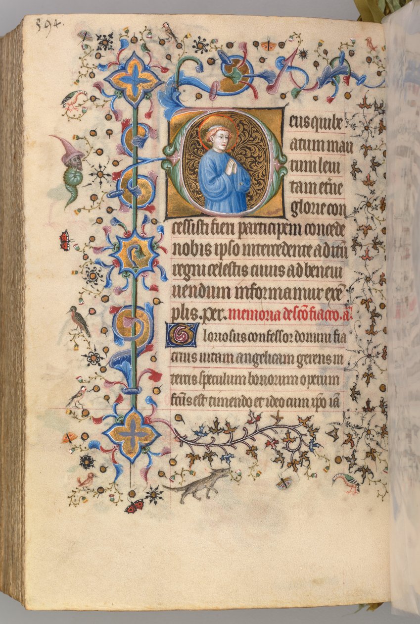 Ore di Carlo il Nobile, Re di Navarra 1361-1425, fol. 291v, Testo, c. 1405 da Master of the Brussels Initials and Associates