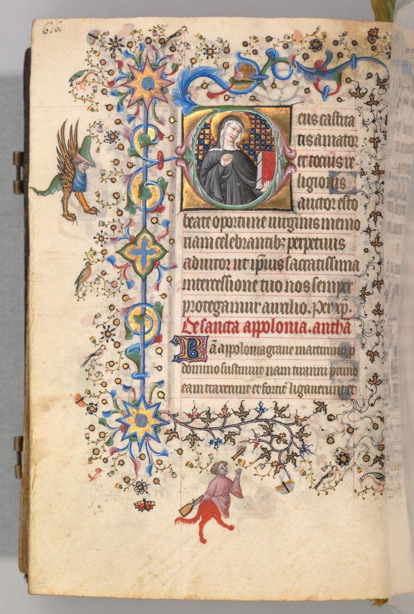Ore di Carlo il Nobile, Re di Navarra 1361-1425, fol. 302v, Santa Opportuna, c. 1405 da Master of the Brussels Initials and Associates