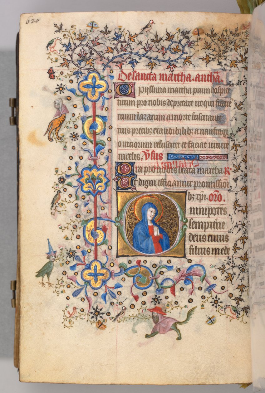Ore di Carlo il Nobile, Re di Navarra 1361-1425, fol. 304v, Santa Marta, c. 1405 da Master of the Brussels Initials and Associates