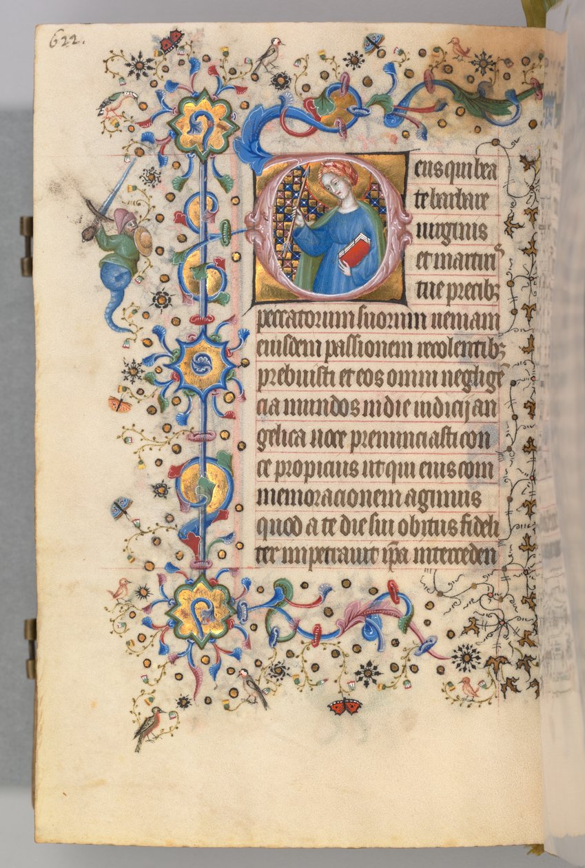 Ore di Carlo il Nobile, Re di Navarra 1361-1425, fol. 305v, Santa Marta, c. 1405 da Master of the Brussels Initials and Associates