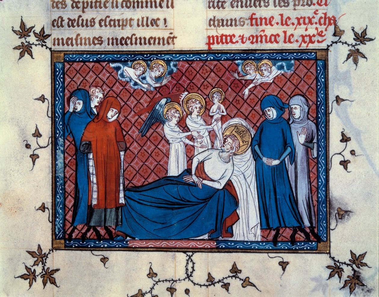 Morte di San Luigi a Tunisi il 25 agosto 1270 da Master of the Cambrai Missal Mahiet