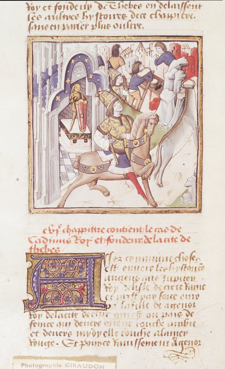Ms 622 fol.9v Cadmo, fondatore di Tebe, da 
