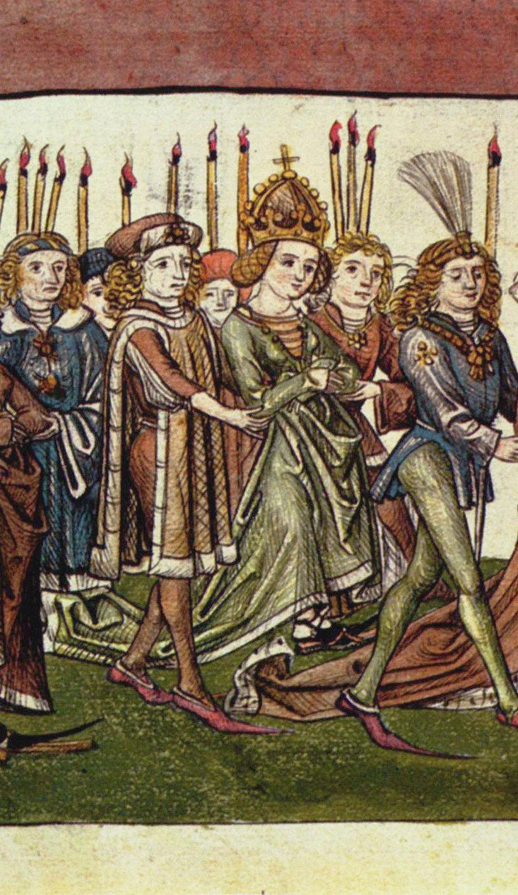 Regina Elisabetta di Lussemburgo (dettaglio) da Master of the Chronicle of the