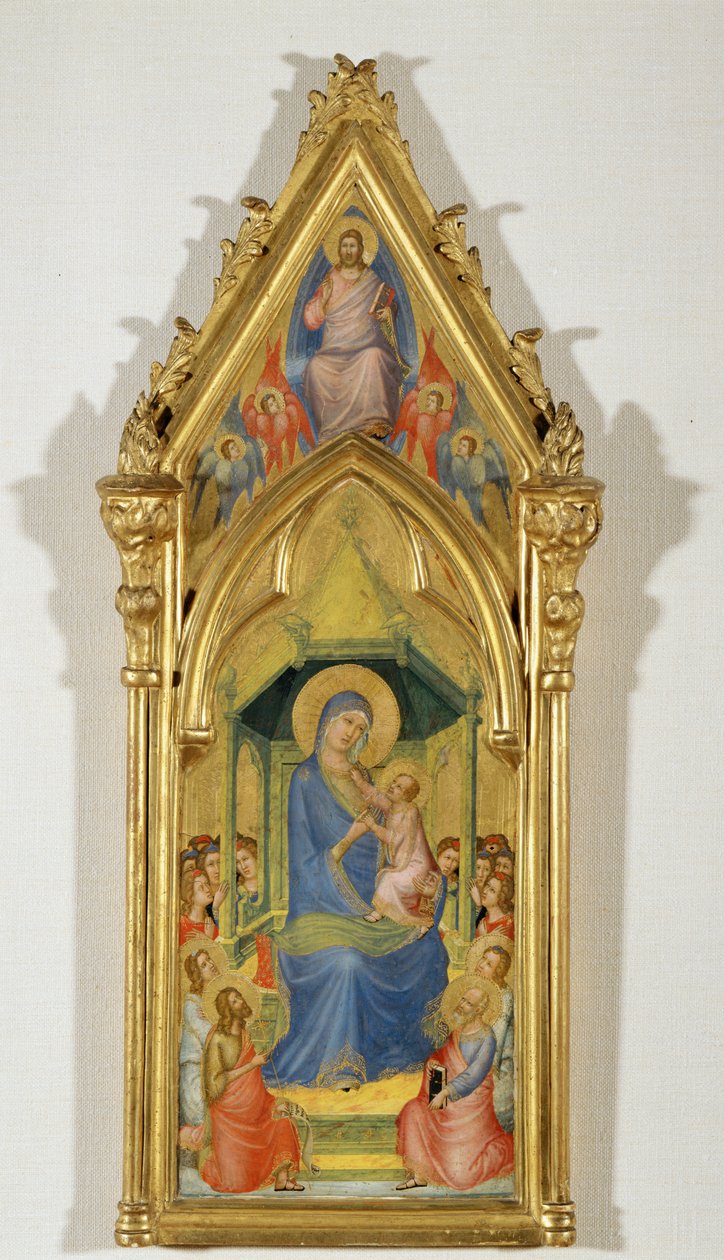 Madonna in trono tra due angeli, San Giovanni Battista e San Pietro (dipinto su tavola) da Master of the Codex of Saint George