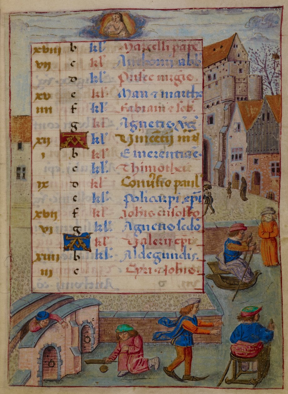 Pagina del calendario per gennaio, illustrazione da 