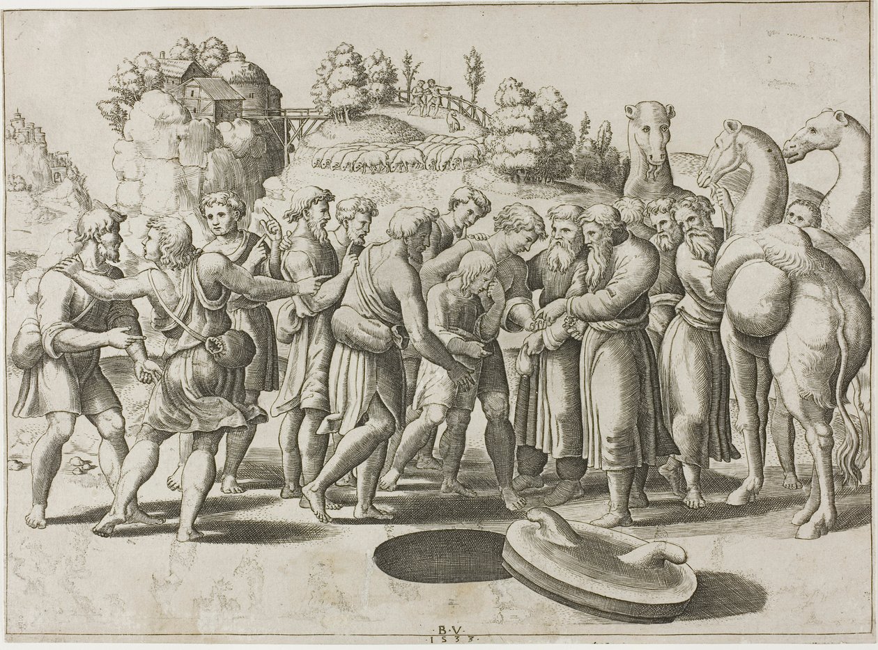 Giuseppe venduto dai suoi fratelli da Master of the Die