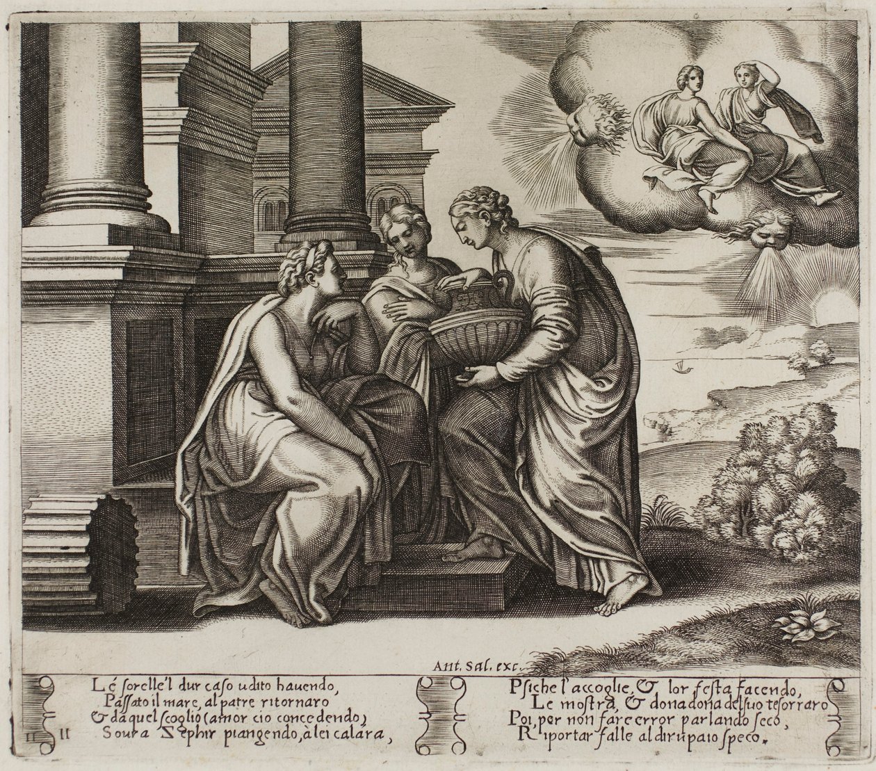 Psiche Dona Regali alle Sue Sorelle da Master of the Die