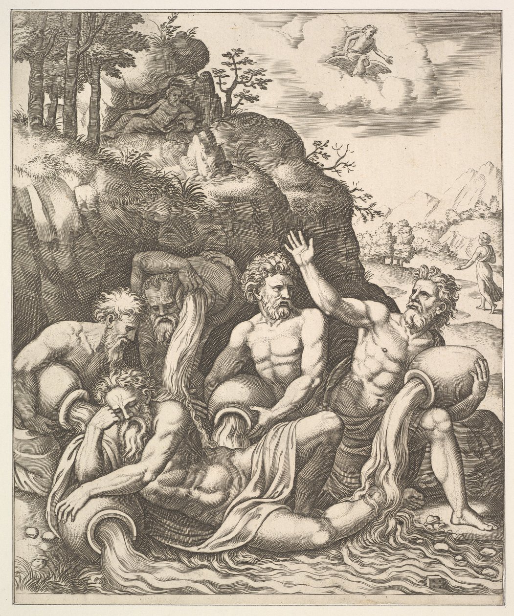 Dei del fiume consolano Peneo per la perdita di sua figlia, Dafne da Master of the Die