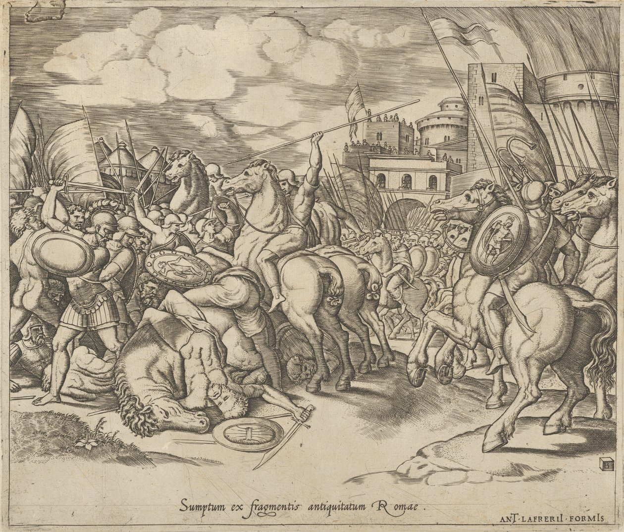 Speculum Romanae Magnificentiae: La vittoria di Scipione [su Siface] da Master of the Die