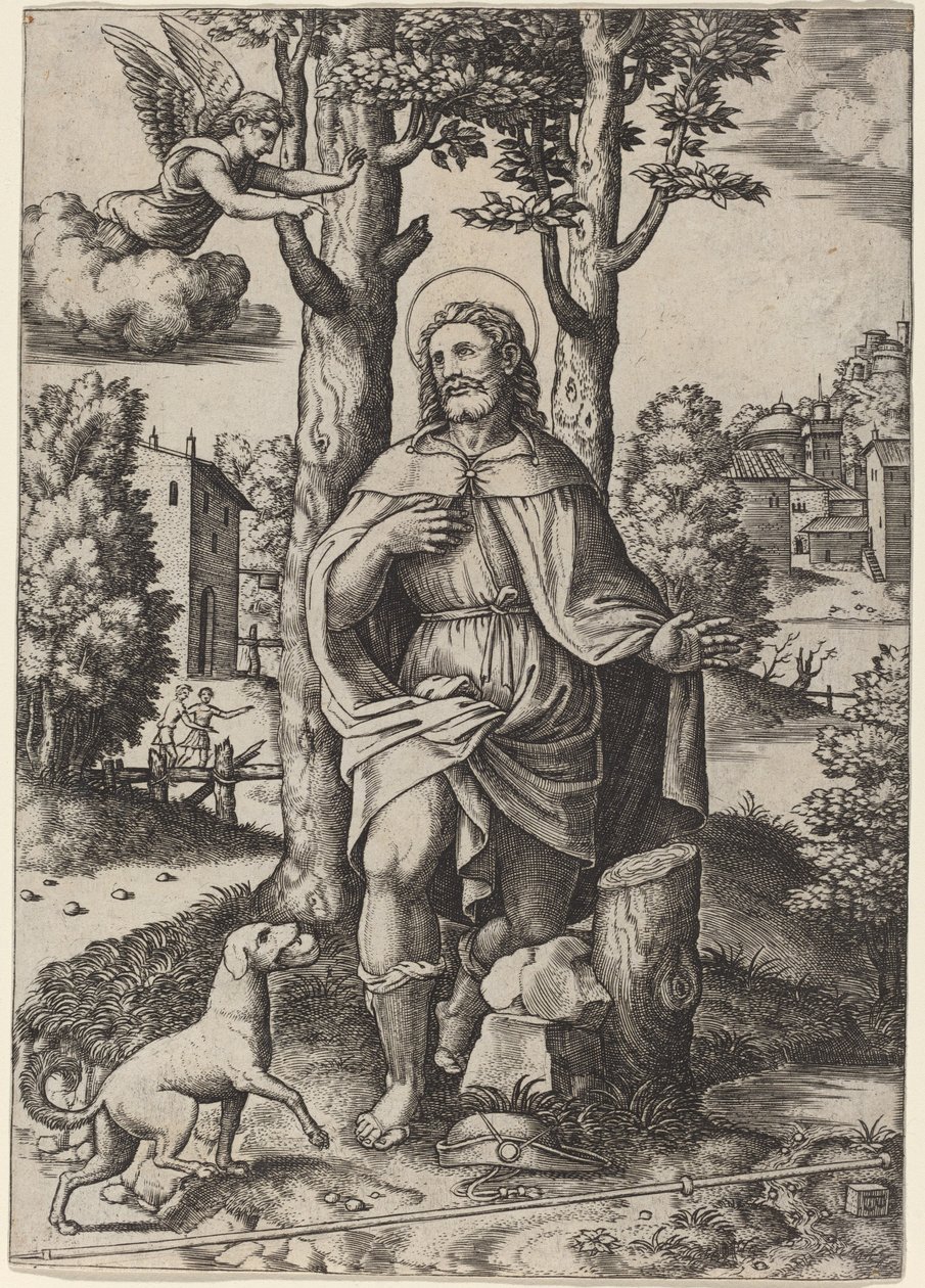 San Rocco da Master of the Die after Follower of Raphael