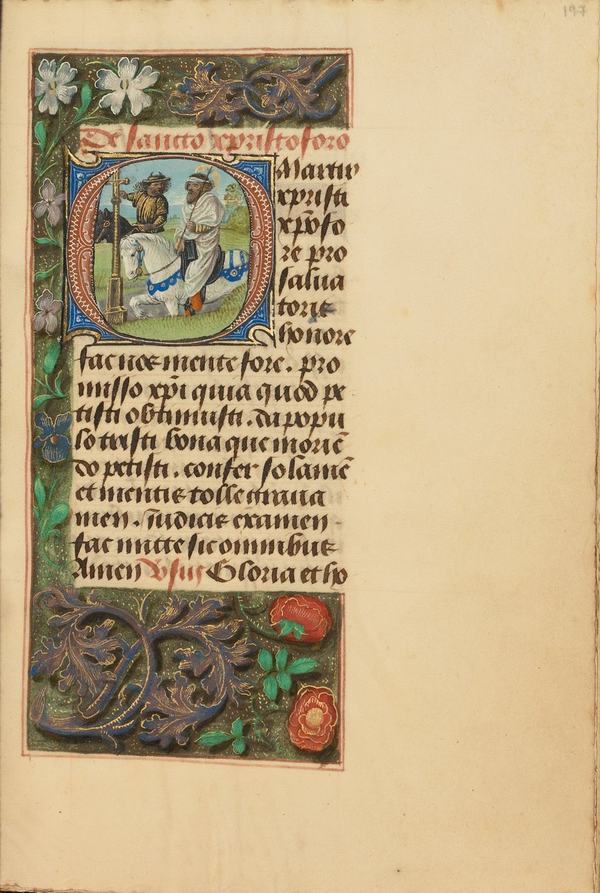 Iniziale O: San Cristoforo da Master of the Dresden Prayer Book