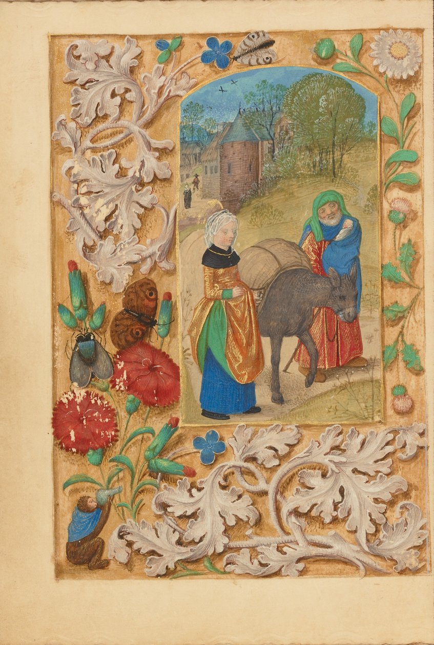 La fuga in Egitto da Master of the Dresden Prayer Book