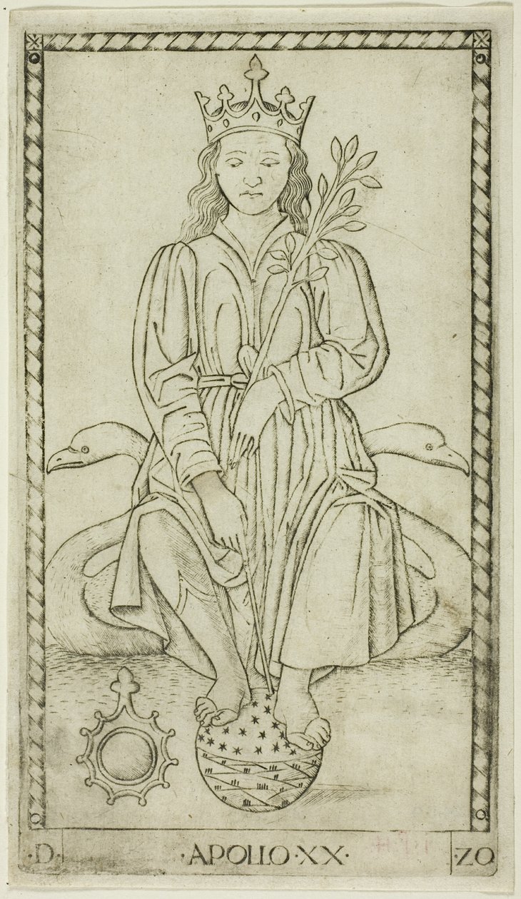 Apollo, tavola 20 da Apollo e le Muse da Master of the E Series Tarocchi