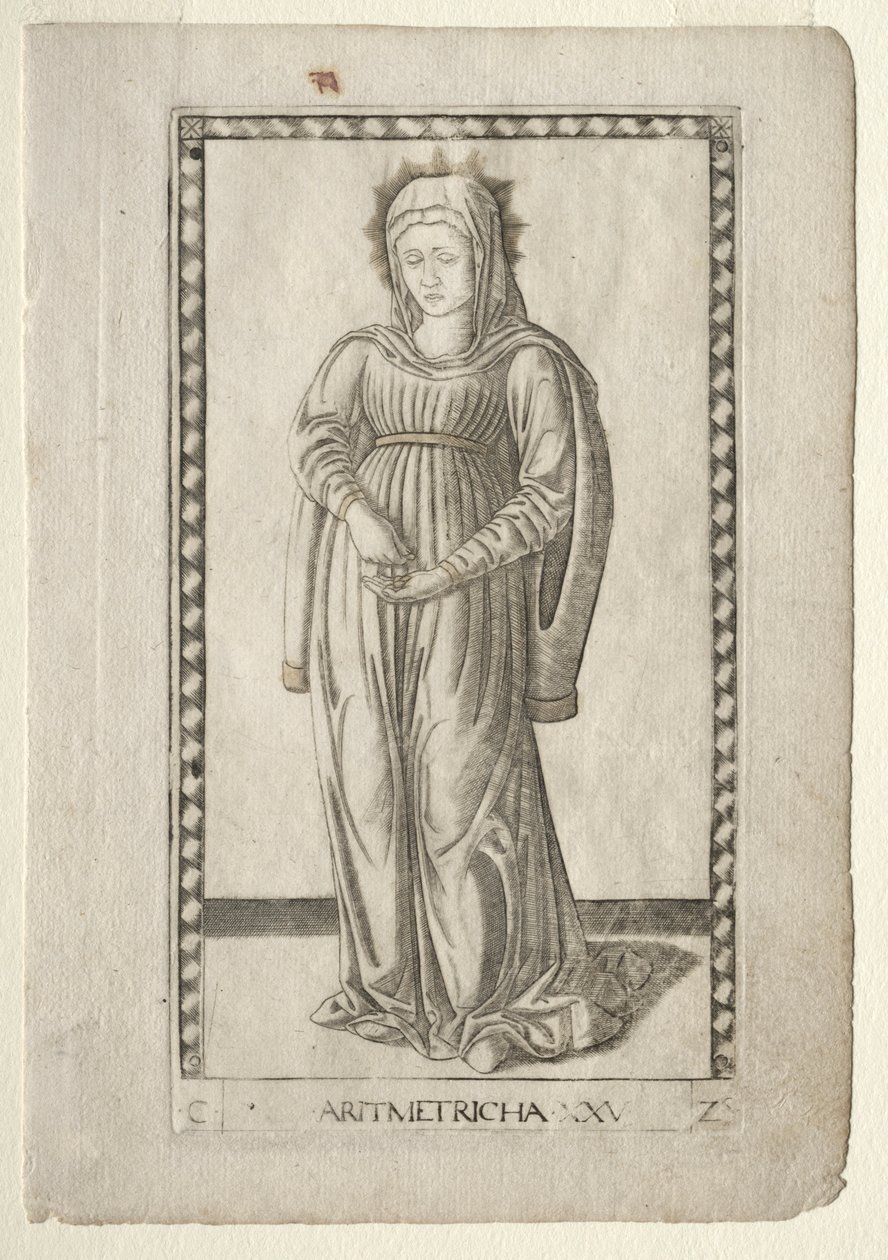 Aritmetica dai Tarocchi, serie C: Arti Liberali, #25, prima del 1467 da Master of the E Series Tarocchi
