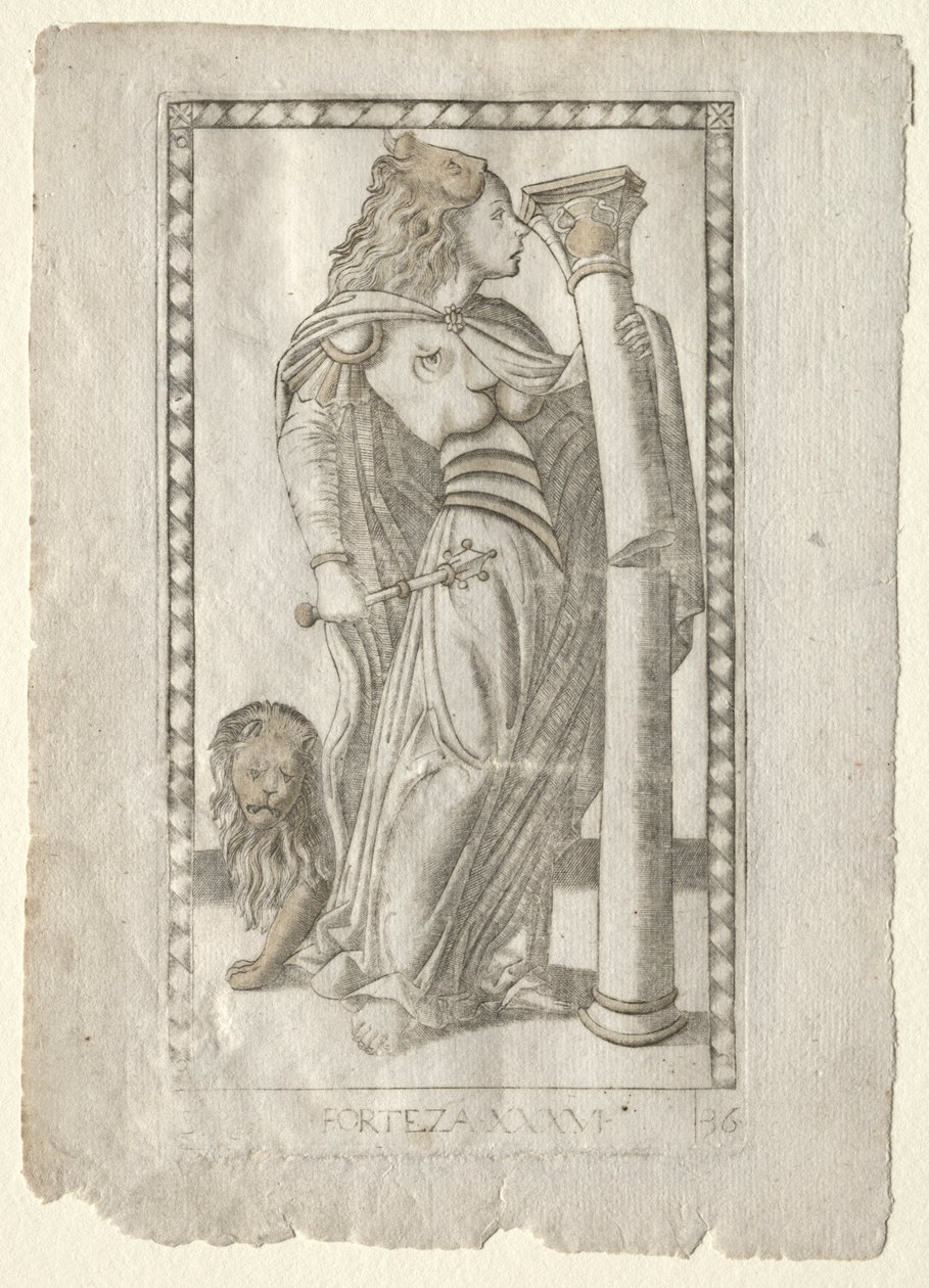Fortezza dai Tarocchi, serie B: Principi cosmici e virtù, n. 36, prima del 1467 da Master of the E Series Tarocchi