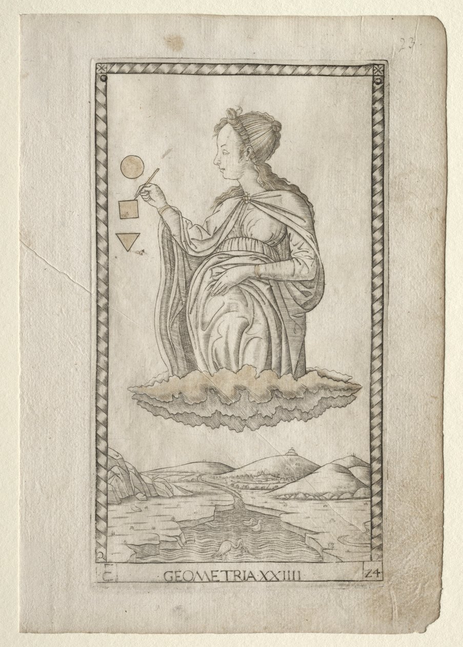 Geometria dai Tarocchi, serie C: Arti Liberali, #24, prima del 1467 da Master of the E Series Tarocchi