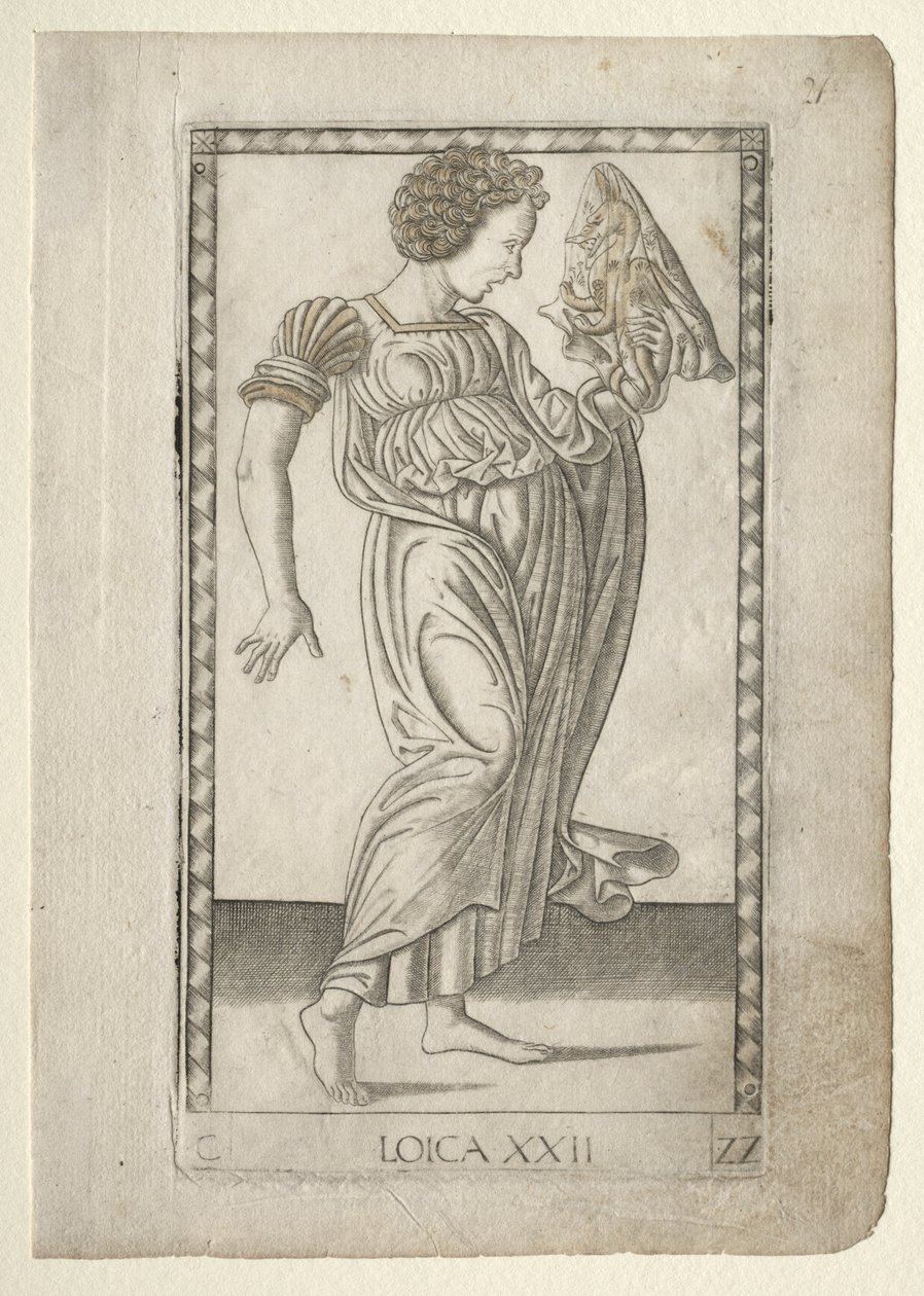 Logica dai Tarocchi, serie C: Arti Liberali, n. 22, prima del 1467 da Master of the E Series Tarocchi