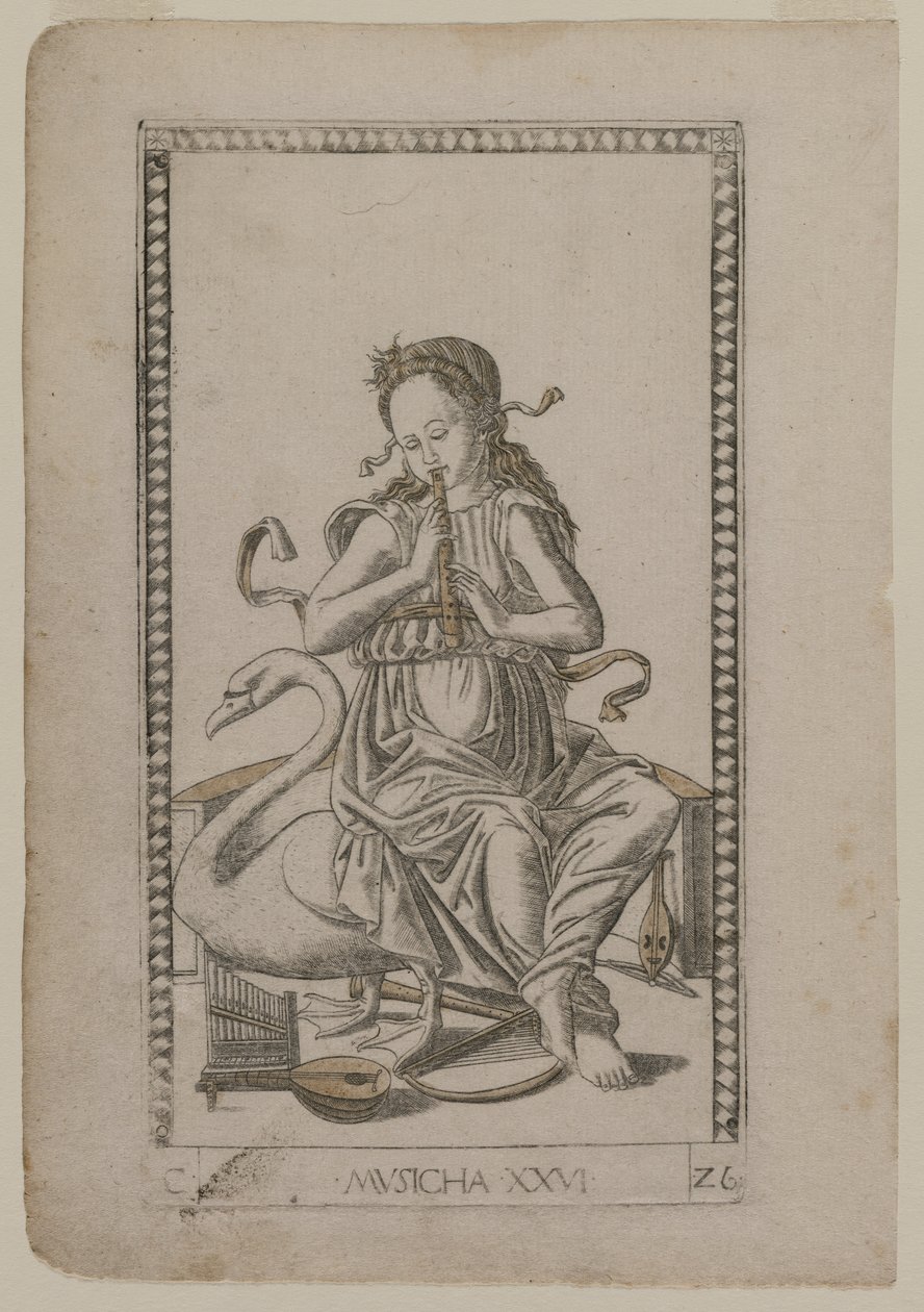 Musica dai Tarocchi, serie C: Arti Liberali, #26, prima del 1467 da Master of the E Series Tarocchi