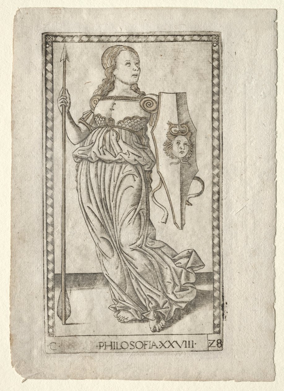 Filosofia dai Tarocchi, serie C: Arti Liberali, #28, prima del 1467 da Master of the E Series Tarocchi
