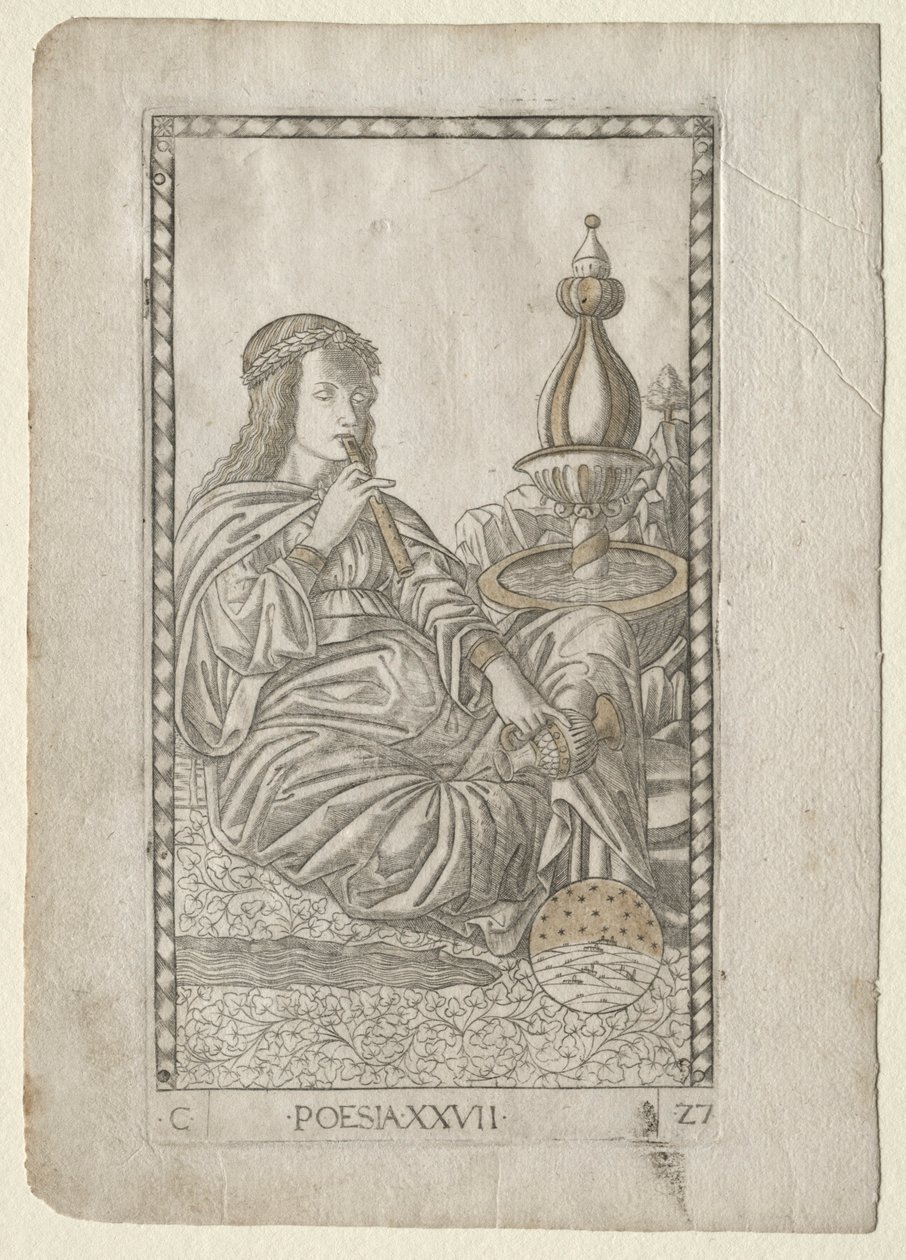 Poesia dai Tarocchi, serie C: Arti Liberali, n. 27 da Master of the E Series Tarocchi