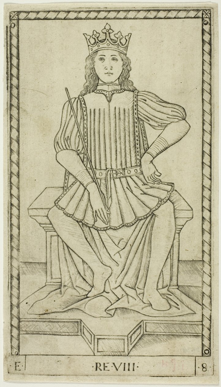 Il re, tavola otto da Le classi e le condizioni degli uomini da Master of the E Series Tarocchi
