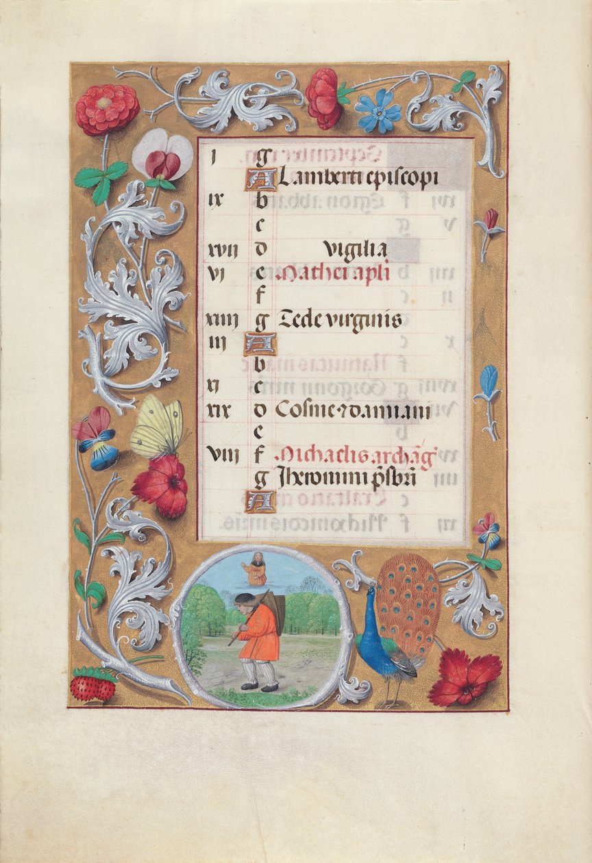 Ore della regina Isabella la Cattolica, regina di Spagna:  Fol. 10v, settembre da Master of the First Prayerbook of Maximillian