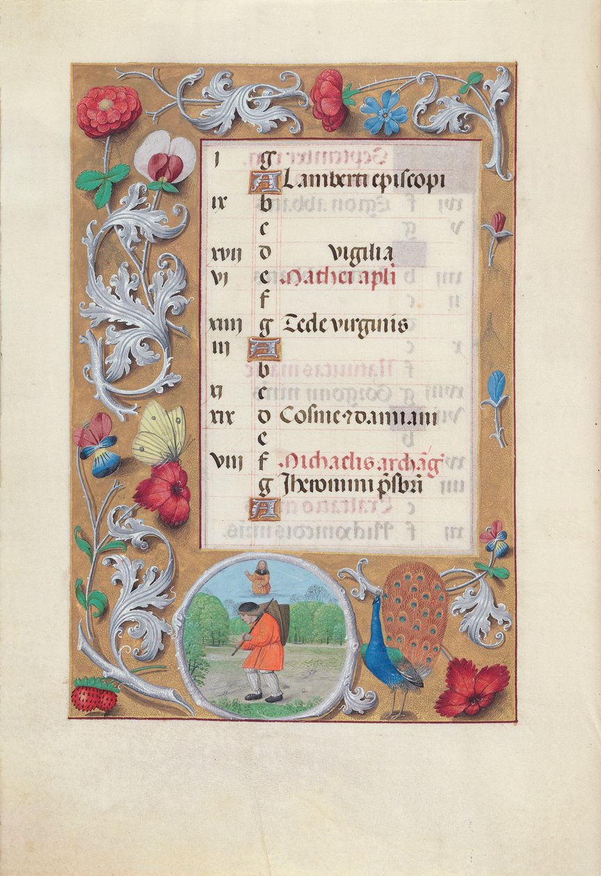 Ore di Isabella la Cattolica, Regina di Spagna: Fol. 10v, Settembre, c. 1500 da Master of the First Prayerbook of Maximillian