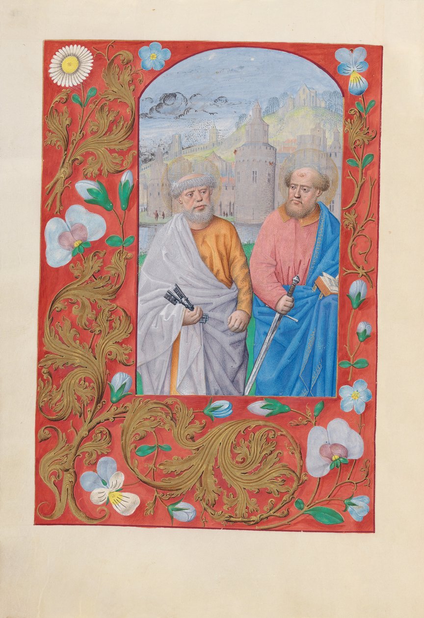 Ore di Isabella la Cattolica, regina di Spagna: Fol. 173v, Santi Pietro e Paolo, c. 1500 da Master of the First Prayerbook of Maximillian