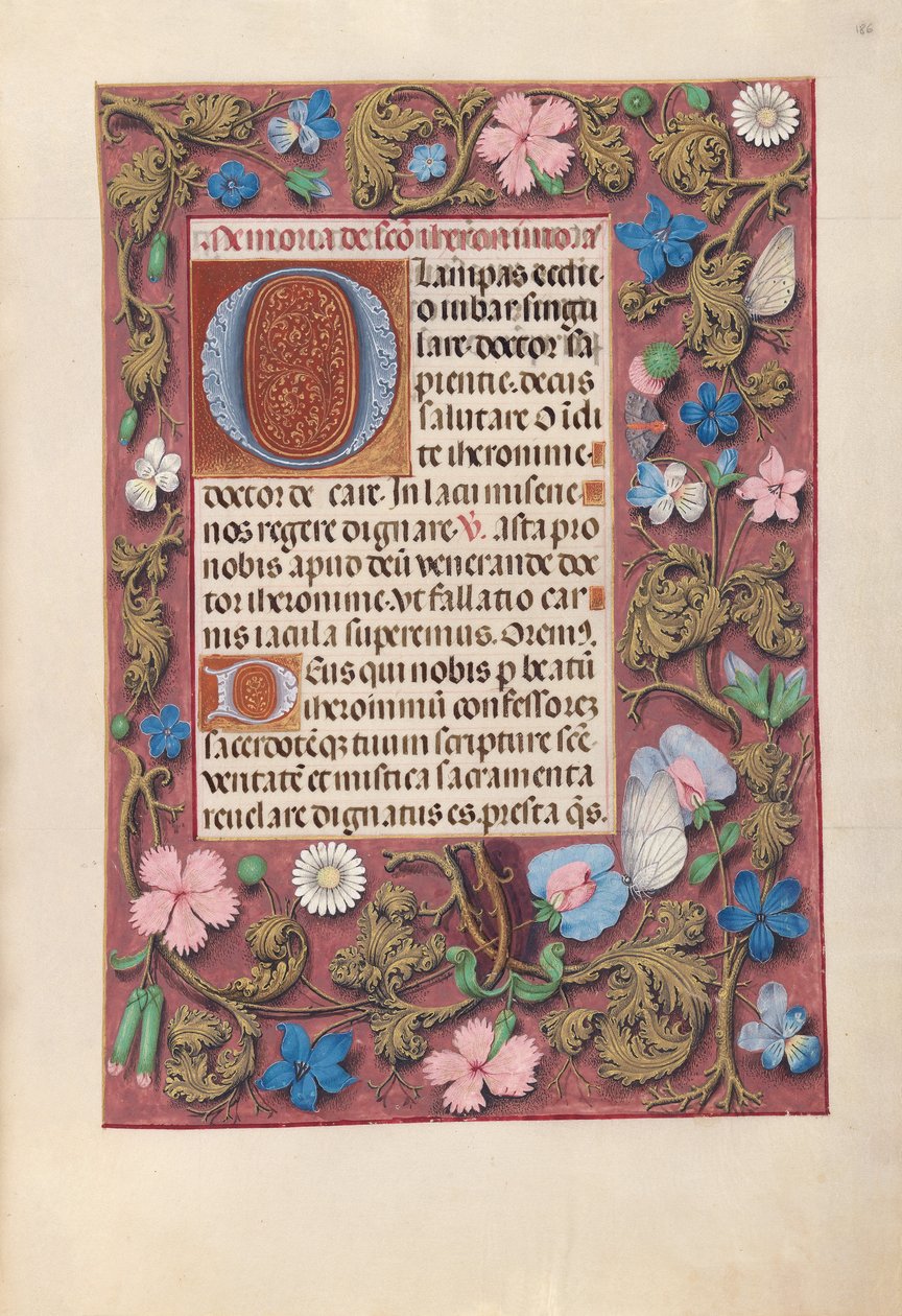 Ore della Regina Isabella la Cattolica, Regina di Spagna: Fol. 186r, c. 1500 da Master of the First Prayerbook of Maximillian