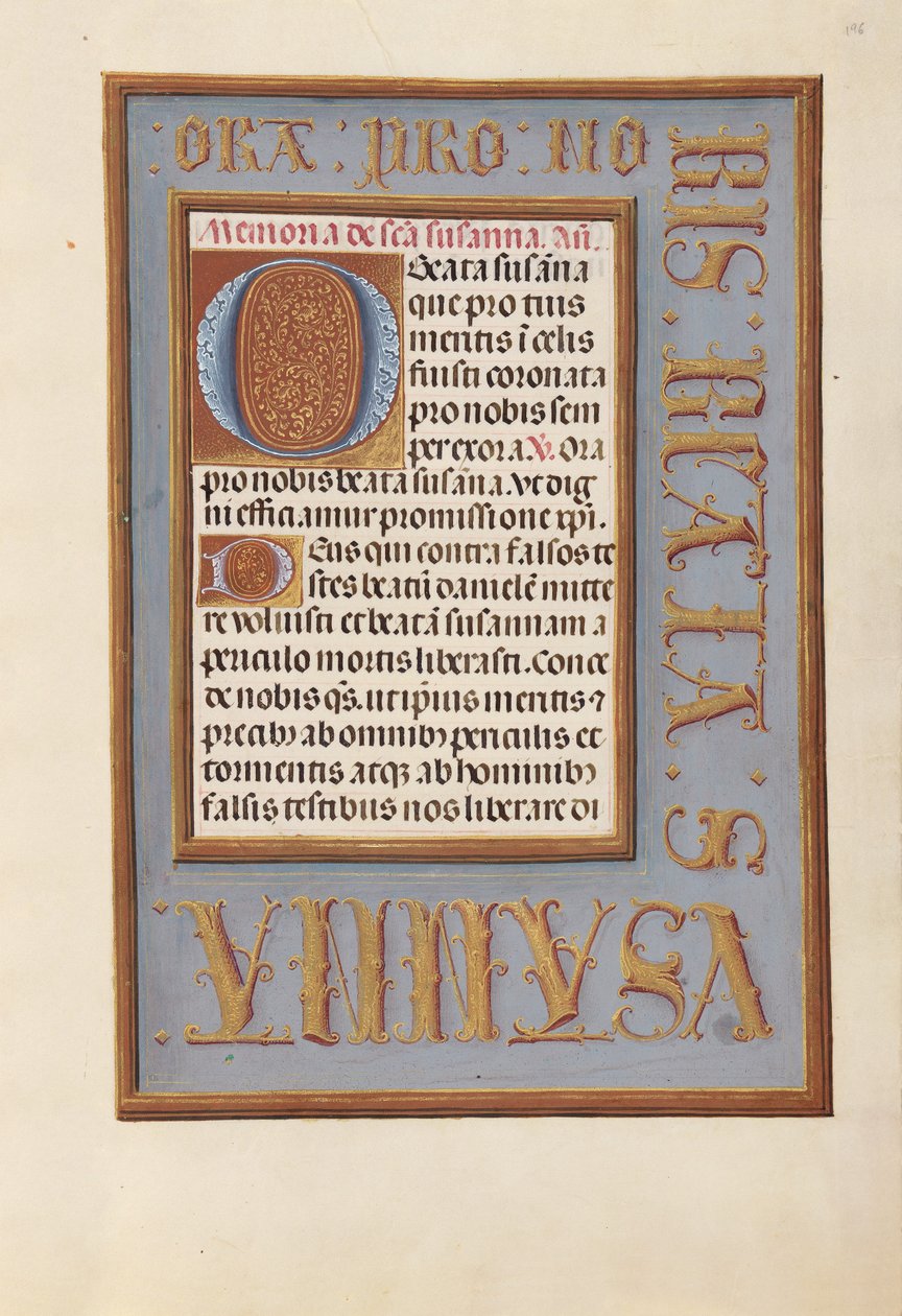 Ore della regina Isabella la Cattolica, regina di Spagna:  Fol. 196r da Master of the First Prayerbook of Maximillian