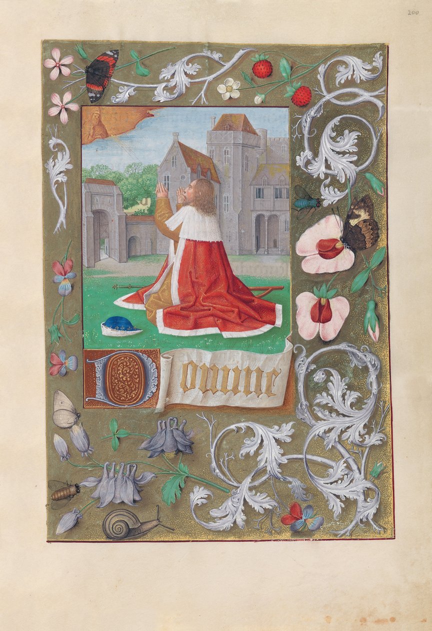 Ore di Isabella la Cattolica, Regina di Spagna: Fol. 200r, David, c. 1500 da Master of the First Prayerbook of Maximillian